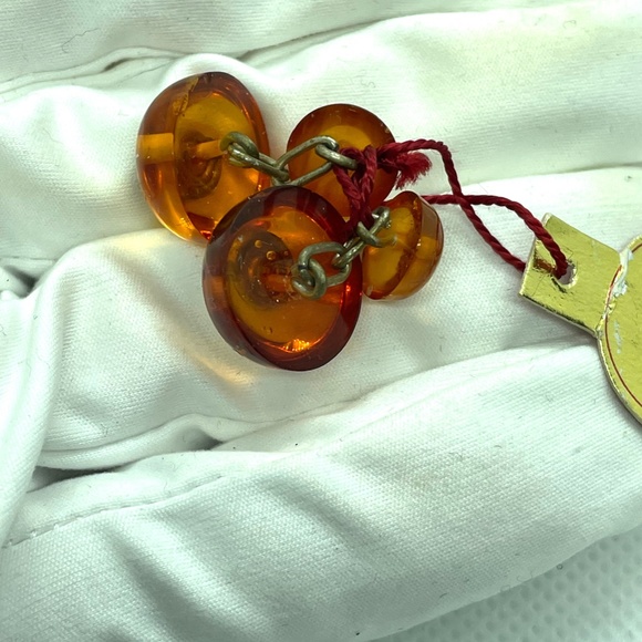 NWT Genuine Vintage Baltic Amber Cufflinks 1960s - Picture 10 of 10